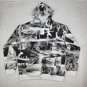 Forever 21 Mens L Graphic Hoodie NWT Photo Collage Streetwear Skater